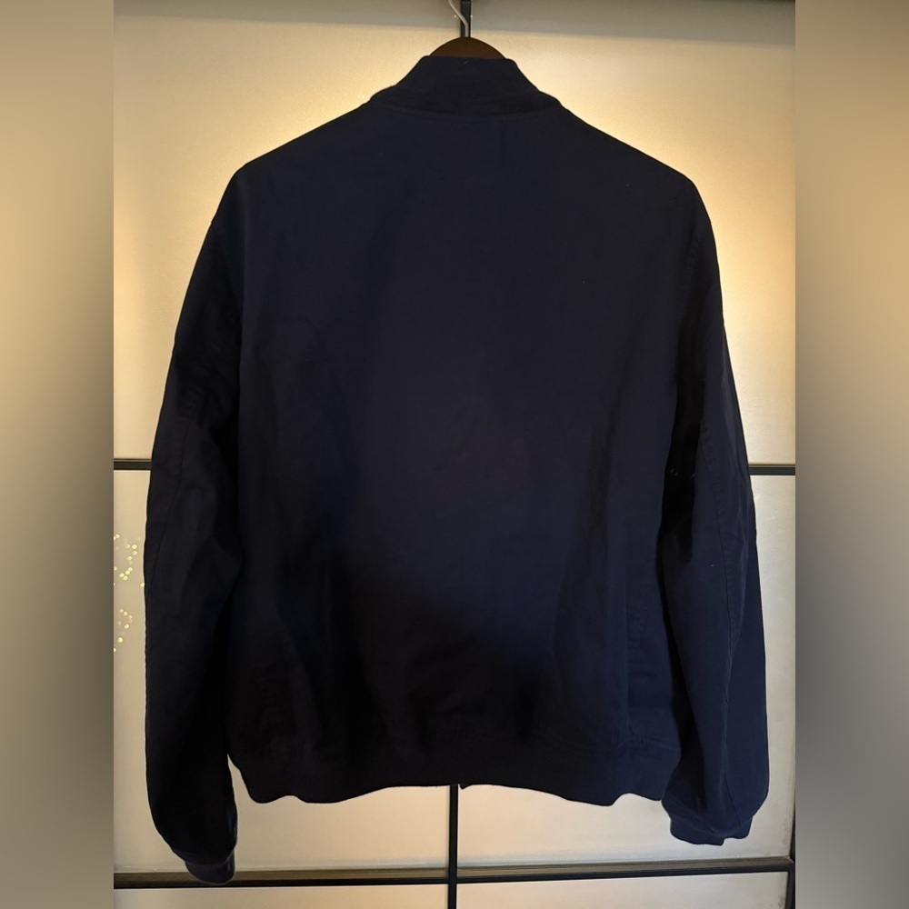 Vintage Polo Ralph Lauren Men's XXL Navy Plaid-Lined Button-Front Bomber - Picture 5 of 6